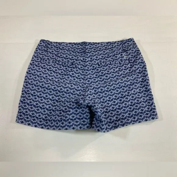 Eddie Bauer Atlantic Poplin Shorts 6 Blue Mid Rise Chino Stretch Hiking - Picture 2 of 9